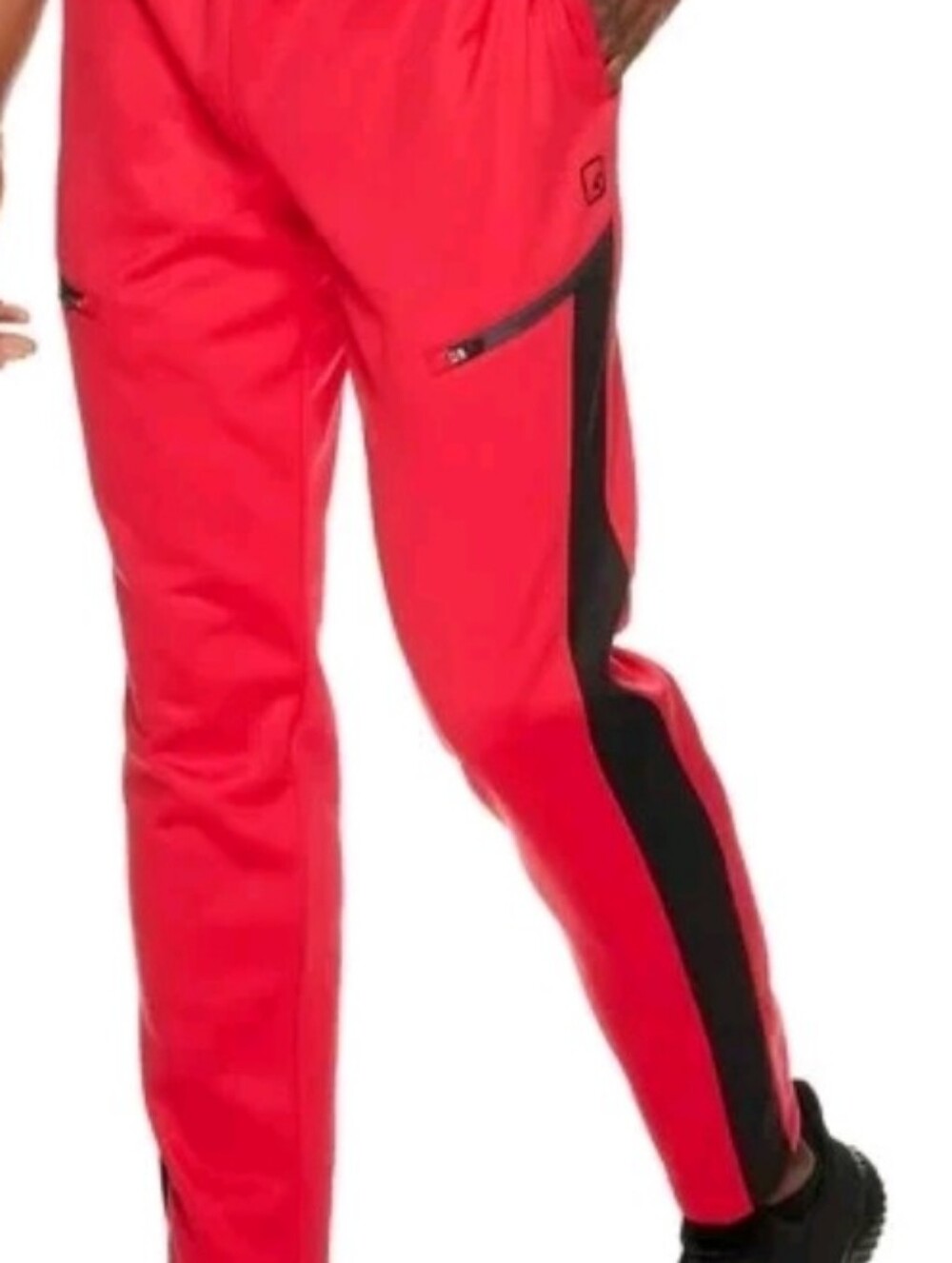 And1 Red Joggers with Black Side Stripe